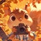 Animated Squirrel Photographer in Autumn Forest