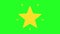 Animated star icon. Bouncing star on green background. Rating symbol. Feedback video