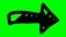 Animated symbol of arrow. Hand drawn arrow points to the right.