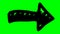 Animated symbol of black arrow. Hand drawn arrow points to the right.