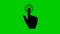 Animated symbol of hand cursor. Index finger clicks.