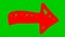 Animated symbol of red arrow. Hand drawn arrow points to the right.