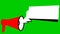 Animated symbol of red megaphone with banner. Looped video with copy space. Concept of news, announce, propaganda, promotion