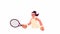 Animated tennis player racket