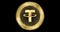 Animated Tether USDT cryptocurrency gold coin