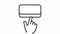 Animated thin line icon of hand pressing button