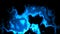 Animated twinkling stained background seamless loop video - night fiery explosion effect - color cold neon blue