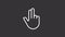 Animated two fingers white line icon