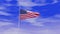 Animated United States of America USA Flag Waving in the Wind with Beautiful Sky
