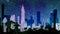 Animated urban city skyline video