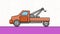 Animated video of a cartoon moving crane car