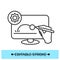 Animated video clip icon.Film production and design concept. Thin line vector,editable illustration