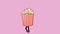 Animated video of popcorn character cartoon running