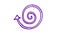Animated violet icon of spiral arrow is drawn. Linear icon. Looped video. Hand drawn vector illustration