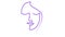 Animated violet linear face of a woman is gradually drawn. purple head of beautiful girl. Single line. Concept of beauty.