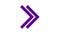 Animated violet symbol of triangular arrow. Flat striped icon points to the right. Looped video. Vector illustration