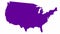 Animated violet USA map. United states of america.