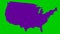 Animated violet USA map. United states of america. Vector illustration