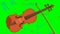 Animated violin and flying music notes on green screen. Musical animation.
