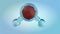 Animated water molecule. Science background with molecule. 3D