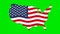 Animated waving American map and flag