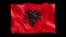 Animated, waving flag of Albania on black background. Embodying a patriotic spirit, suitable for cultural, sports, and