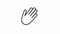 Animated waving hand linear icon