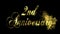 Animated wedding anniversary greeting in gold metallic text