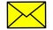 Animated yellow icon of envelope. Symbol of e-mail shakes. Concept of communication, mail, post, message, letter.