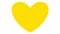 Animated yellow pounding heart. Looped video of beating heart. Concept of love, health, passion, medicine.