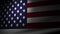 Animation of a 3D rendering Waving United States of America flag with a spotlight