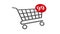 Animation of adding Items to a shopping cart Icon at white background. Animated counting numbers in shopping cart. 4K