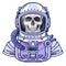 Animation Astronaut skeleton in a space suit.