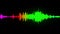 Animation of audio visualizer on black background. Color music equalizer