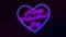 Animation background neon retro heart for Valentine day