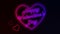 Animation background neon retro heart for Valentine day