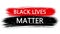 Animation banner with inscription, slogan. Black Lives Matter. White background with red and black strokes, stripes