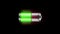 Animation of battery charge icon from  on black background