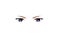 Animation of beautiful cartoon anime eyes. Blinking, blinking one eye. White and green background. Sketch. Animation set