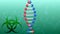 Animation of biohazard symbol and dna strand spinning