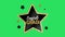 Animation black ribbon golden edge with text congrats grad on green background.