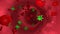 Animation of bloodstream with blood cells and flu viruses