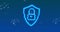 Animation of blue online security padlock and digital icons over blue background