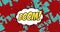 Animation of boom text in comic speech bubble