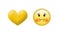 Animation of broken heart and sick emoji icons over white background