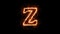 Animation burning letter Z on a black background.