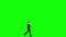Animation of business person walking through from left to right.  Loop animation  4K video . green background for background