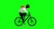 Animation of businessman cycling, riding bike