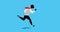 Animation of businessman running with another businessmen