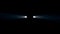 Animation of the car headlights in the dark. Lights of the car two headlights in the night